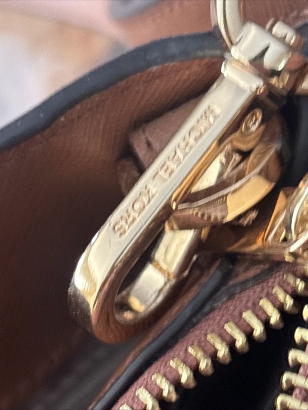 Michael Kors Brown Monogram Duffel with Tan Leather Trim - Picture 12 of 16
